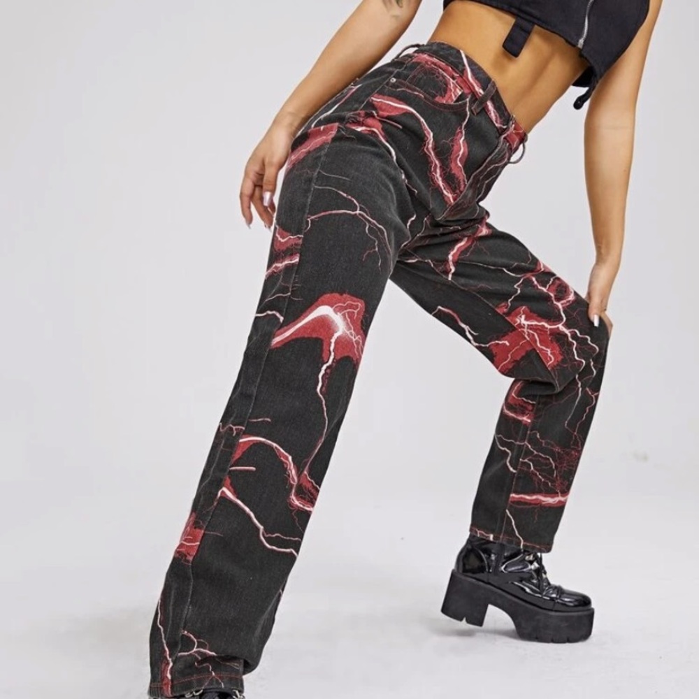 Red lightning bolt pants!